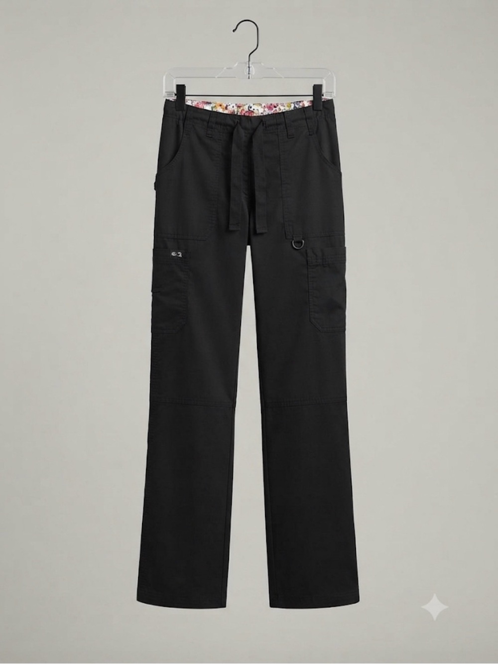 koi Lindsey 701-T Straight-Leg Utility Scrub Pants size small tall Black